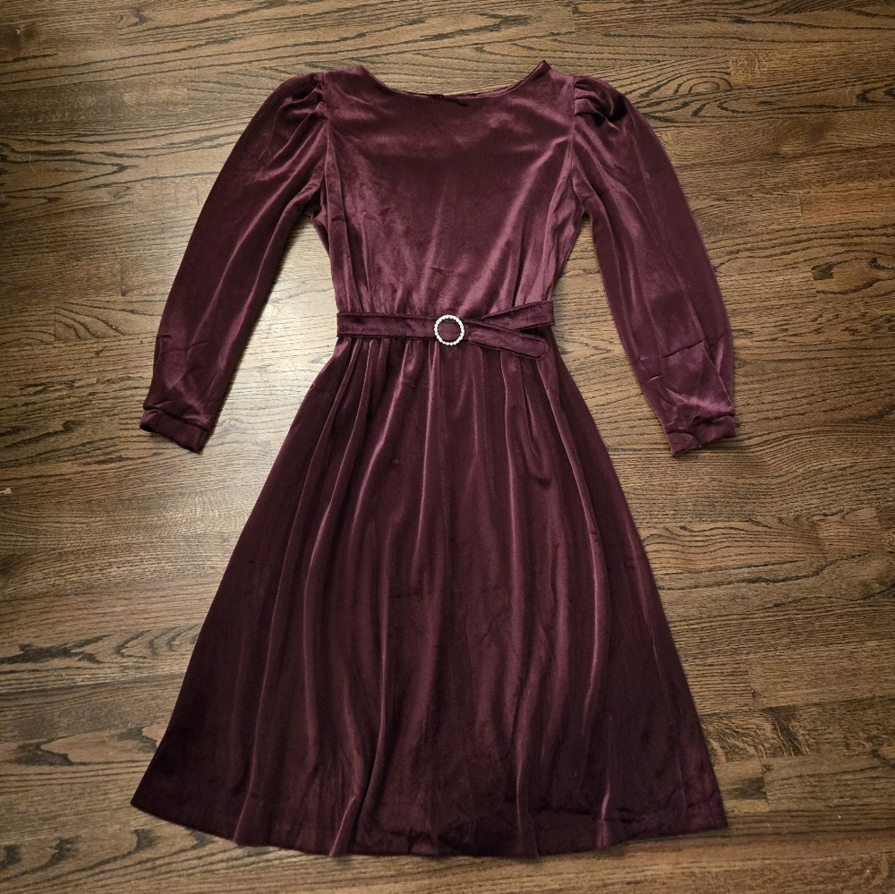 Vintage 80s Velvet & Rhinestone Party Dress